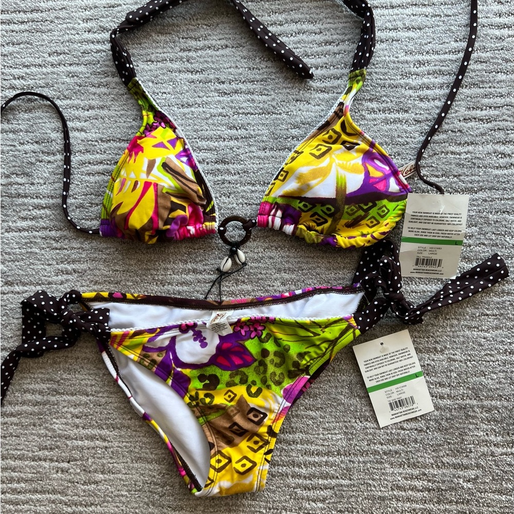 Hobie multi color bikini size l